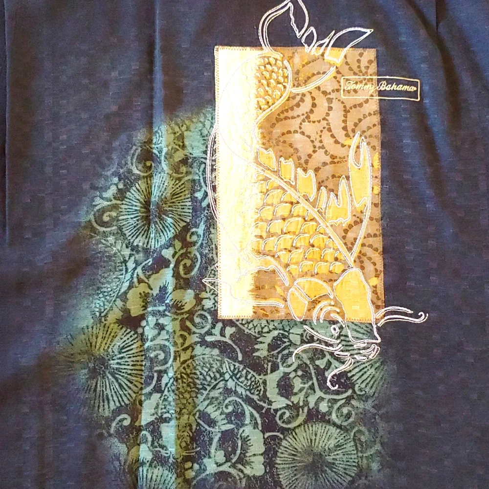 Tommy Bahama 100% Silk Koi Graphic Button Down Shirt Size XL - Picture 2 of 6